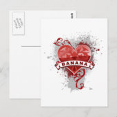 Heart Banana Postkarte (Vorne/Hinten)