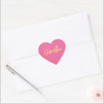HEART BAT MITZVAH Modernes, hübsch rosa Goldschrif Herz-Aufkleber<br><div class="desc">von kat massard >>> WWW.SIMPLYSWEETPAPERIE.COM <<< Liebe das Design,  aber möchte einige Änderungen sehen - ein anderes Farbschema,  Produkt,  ein Foto hinzufügen oder angepasst für einen anderen Anlass - keine Sorgen einfach kontaktieren Sie mich,  kat@simplysweetPAPERIE.com - ich bin gerne behilflich!</div>