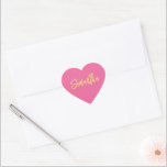 HEART BAT MITZVAH Modernes, hübsch rosa Goldschrif Herz-Aufkleber<br><div class="desc">von kat massard >>> WWW.SIMPLYSWEETPAPERIE.COM <<< Liebe das Design,  aber möchte einige Änderungen sehen - ein anderes Farbschema,  Produkt,  ein Foto hinzufügen oder angepasst für einen anderen Anlass - keine Sorgen einfach kontaktieren Sie mich,  kat@simplysweetPAPERIE.com - ich bin gerne behilflich!</div>