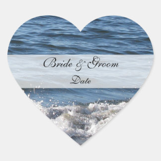 Heart Beach Thema Save the Date Stickers