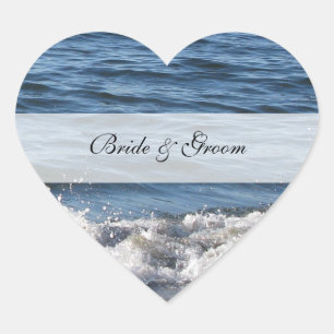 Heart Beach Theme Wedding Stickers