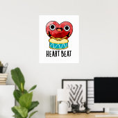 Heart Beat Funny Heart Drummer Pub Poster (Heimbüro)