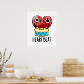 Heart Beat Funny Heart Drummer Pub Poster (Küche)