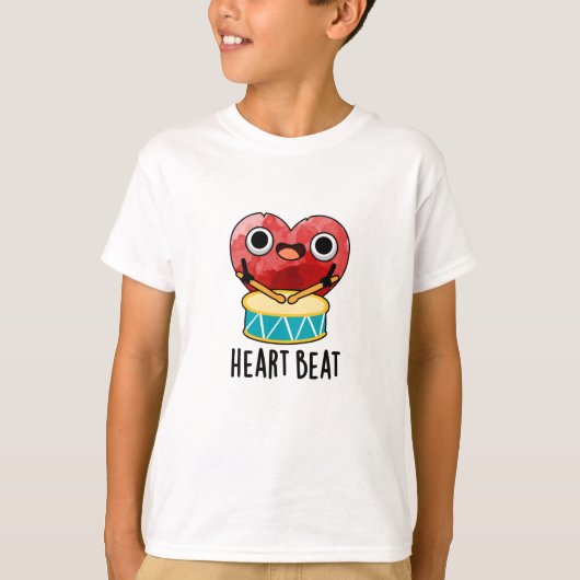 Heart Beat Funny Heart Drummer Pub T-Shirt (Vorderseite)