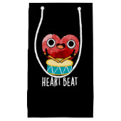 Heart Beat Funny Heart Drummer Pun Dark BG Kleine Geschenktüte (Vorderseite)