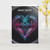 Heart Beats Greeting Card – Modern Romantic Design Karte (Gelbe Blume)
