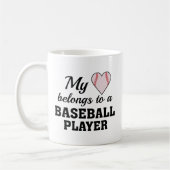 Heart Belongs Baseball Kaffeetasse (Links)