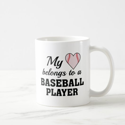 Heart Belongs Baseball Kaffeetasse (Rechts)