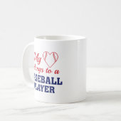 Heart Belongs Baseball Kaffeetasse (Vorderseite Links)