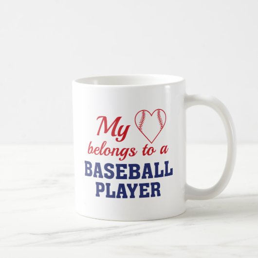 Heart Belongs Baseball Kaffeetasse (Rechts)