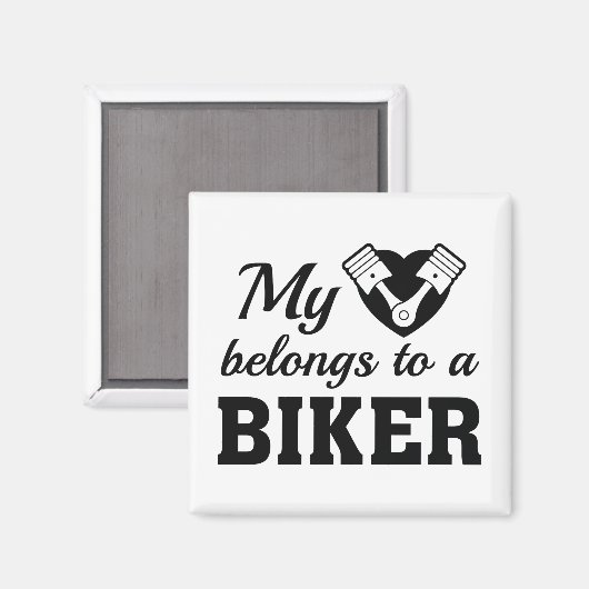 Heart Belongs Biker Magnet (Vorderseite/Rückseite)