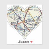 Heart Belton Temple Texas Aufkleber (Blatt)