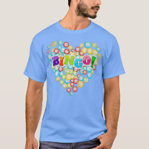 Heart Bingo Player Gambling Lotterie Bingo Caller  T-Shirt