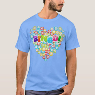 Heart Bingo Player Gambling Lotterie Bingo Caller T-Shirt