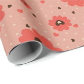 Heart Bloom Flowers Geschenkpapier (Rolleneckpunkt)