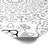 Heart Bloom Pattern Coloring Page Design Poster (Ecke)