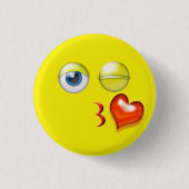 Heart Blow Kiss Liebe Emoji Button (Vorderseite)