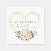 Heart-Blume Brautparty Paper Napkin Serviette (Vorderseite)