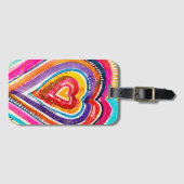 Heart boho Aquarellkunst Gepäckanhänger (Vorderseite (Horizontal))