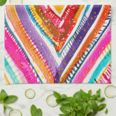 Heart boho Aquarellkunst Geschirrtuch (Gefaltet)