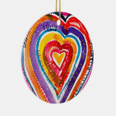 Heart boho Aquarellkunst Keramik Ornament (Rechts)