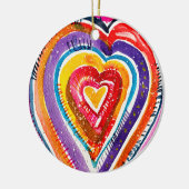 Heart boho Aquarellkunst Keramik Ornament (Links)
