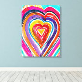 Heart boho Aquarellkunst Leinwanddruck (Insitu (Holzboden))