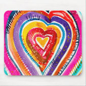 Heart boho Aquarellkunst Mousepad (Vorne)