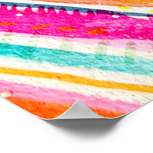 Heart boho Aquarellkunst Poster (Ecke)