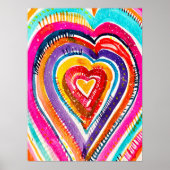 Heart boho Aquarellkunst Poster (Vorne)