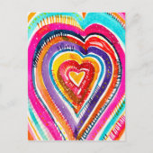 Heart boho Aquarellkunst Postkarte (Vorderseite)