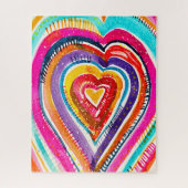Heart boho Aquarellkunst Puzzle (Vertikal)