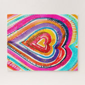 Heart boho Aquarellkunst Puzzle (Horizontal)