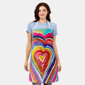 Heart boho Aquarellkunst Schürze (Getragen)