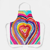 Heart boho Aquarellkunst Schürze (Vorderseite)