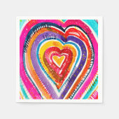 Heart boho Aquarellkunst Serviette (Vorderseite)