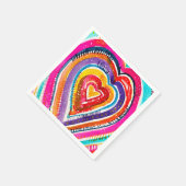 Heart boho Aquarellkunst Serviette (Ecke)