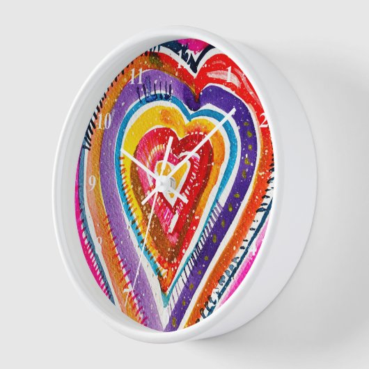 Heart boho Aquarellkunst Uhr (Winkel)