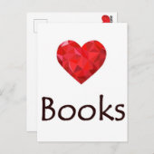 Heart Books Postkarte (Vorne/Hinten)