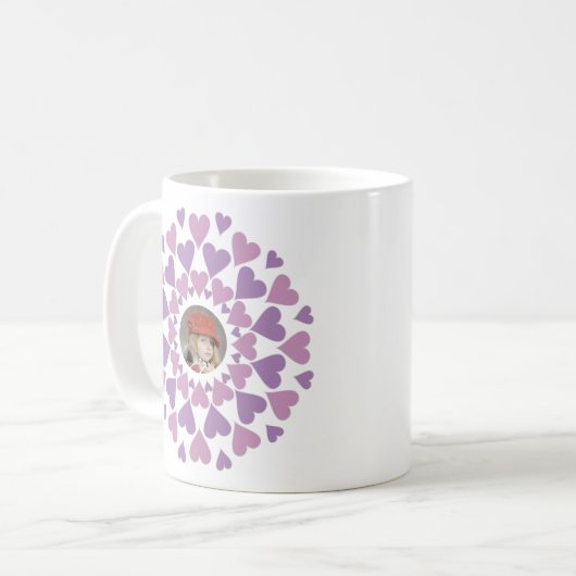Heart Border Customizable Kaffeetasse (Vorderseite Links)
