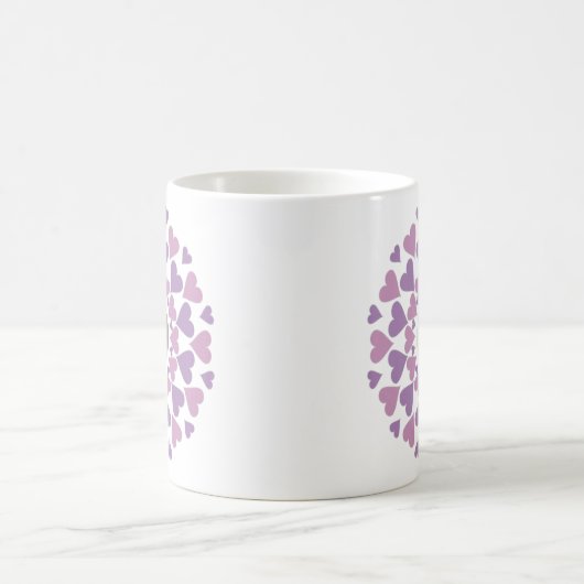 Heart Border Customizable Kaffeetasse (Mittel)