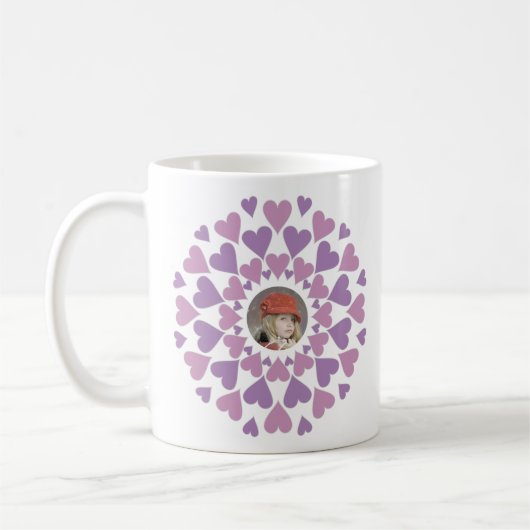 Heart Border Customizable Kaffeetasse (Links)