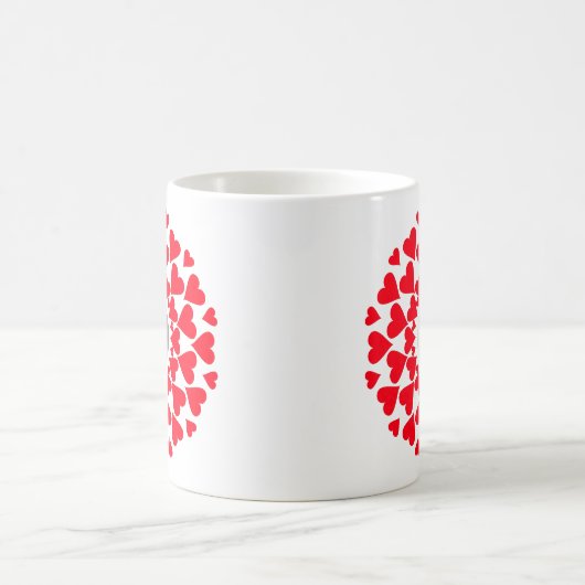 Heart Border Customizable Kaffeetasse (Mittel)