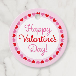 Heart Border Happy Valentine's Day Cirle Geschenk  Geschenkanhänger