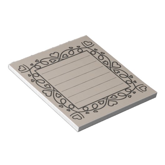 Heart Border  Notizblock (angewinkelt)