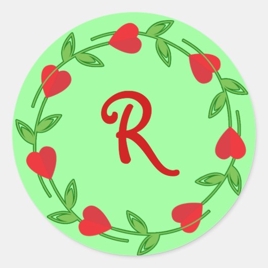 Heart Border Stickers to Monogram (Vorderseite)