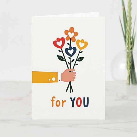 Heart Bouquet For You Card Karte (Vorderseite)