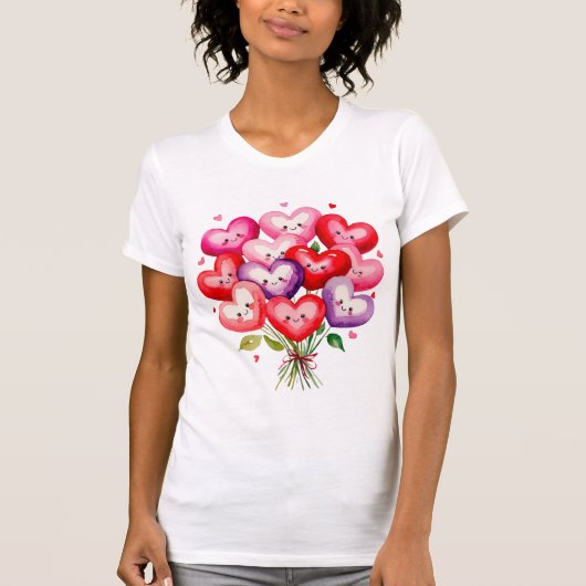 Heart Bouquet T - Shirt - Niedliches und farbenfro (Vorderseite)