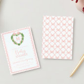 Heart Bow Coquette Wreath Monogram Babydusche Einladung