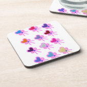  Heart Bow Pattern Personalized Gift Crew Socks Getränkeuntersetzer (Linke Seite)